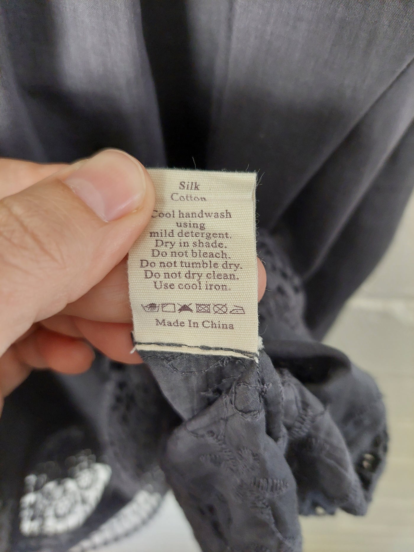 Lee Mathews Grey Silk / Cotton Slip Dress, Size 2 (10)