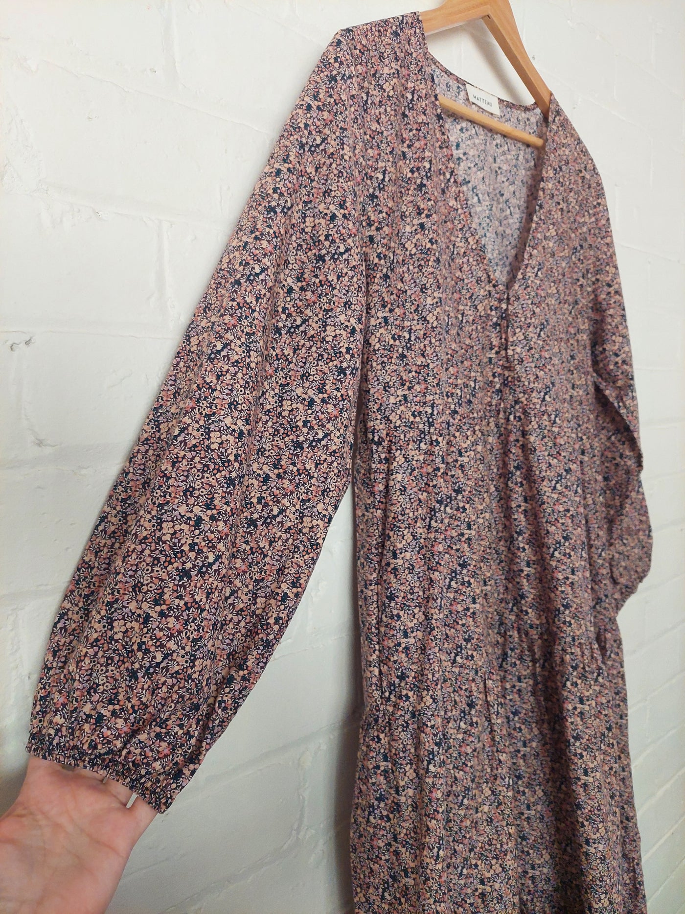 Matteau Long Sleeve Tiered Maxi Dress in Wild Primrose, Size 3 (AU 10 / US 6)