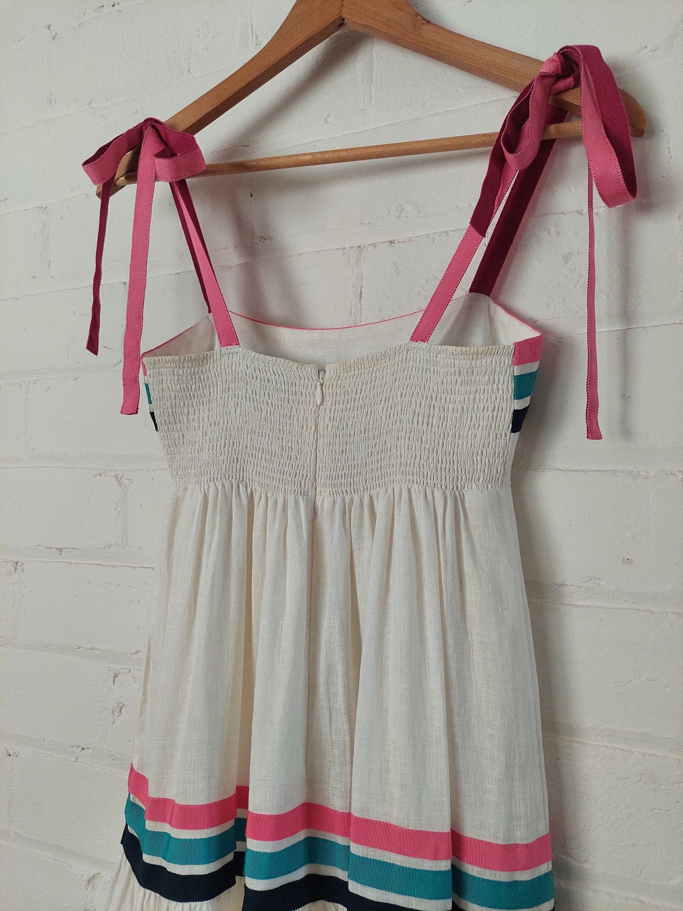 Zimmermann Lulu Ribbon Tiered Linen Maxi Dress, Size 0 (AU 8 / US 4)