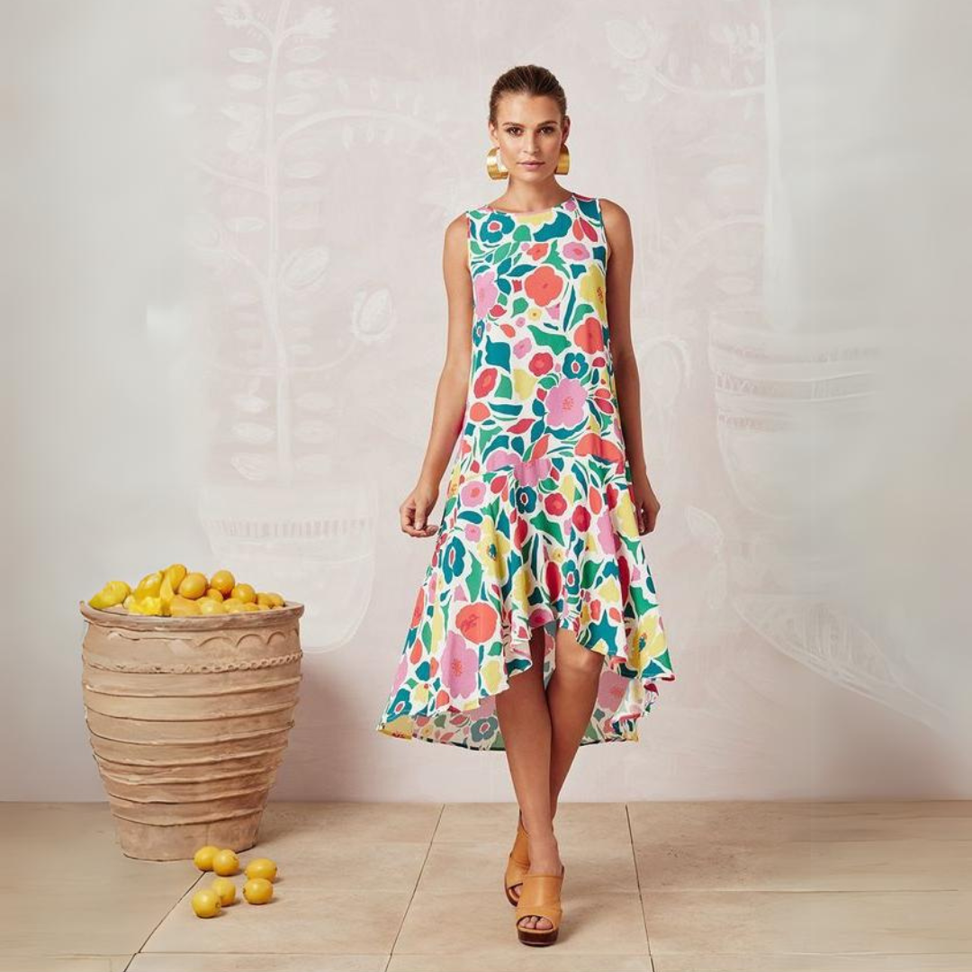 Mister Zimi 'Lily' High Low Swing Dress in Primrose, Size 10 – Mint Preloved