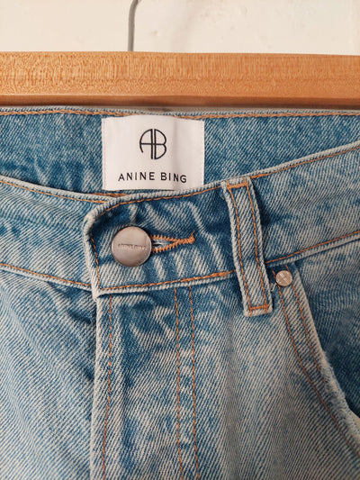 Anine Bing Sonya Jean Destructed Classic Blue, Size 28 (10)