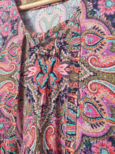 KACHEL tiered dress in kaleidoscopic print, Size 14