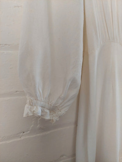 Bird & Kite Jude Wrap Dress in Natural Linen blend, Size M (12)