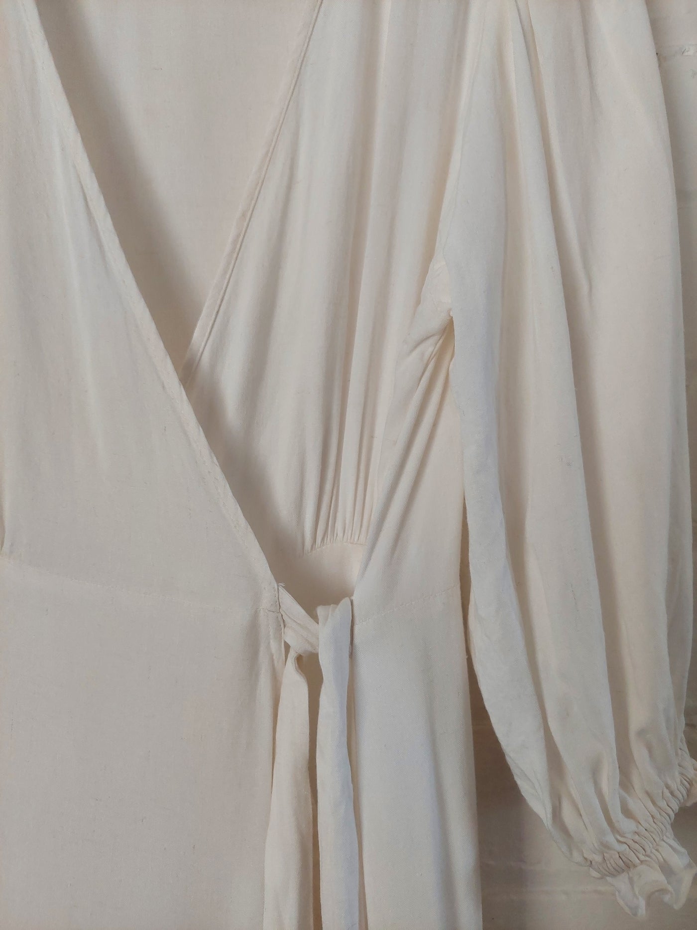 Bird & Kite Jude Wrap Dress in Natural Linen blend, Size M (12)