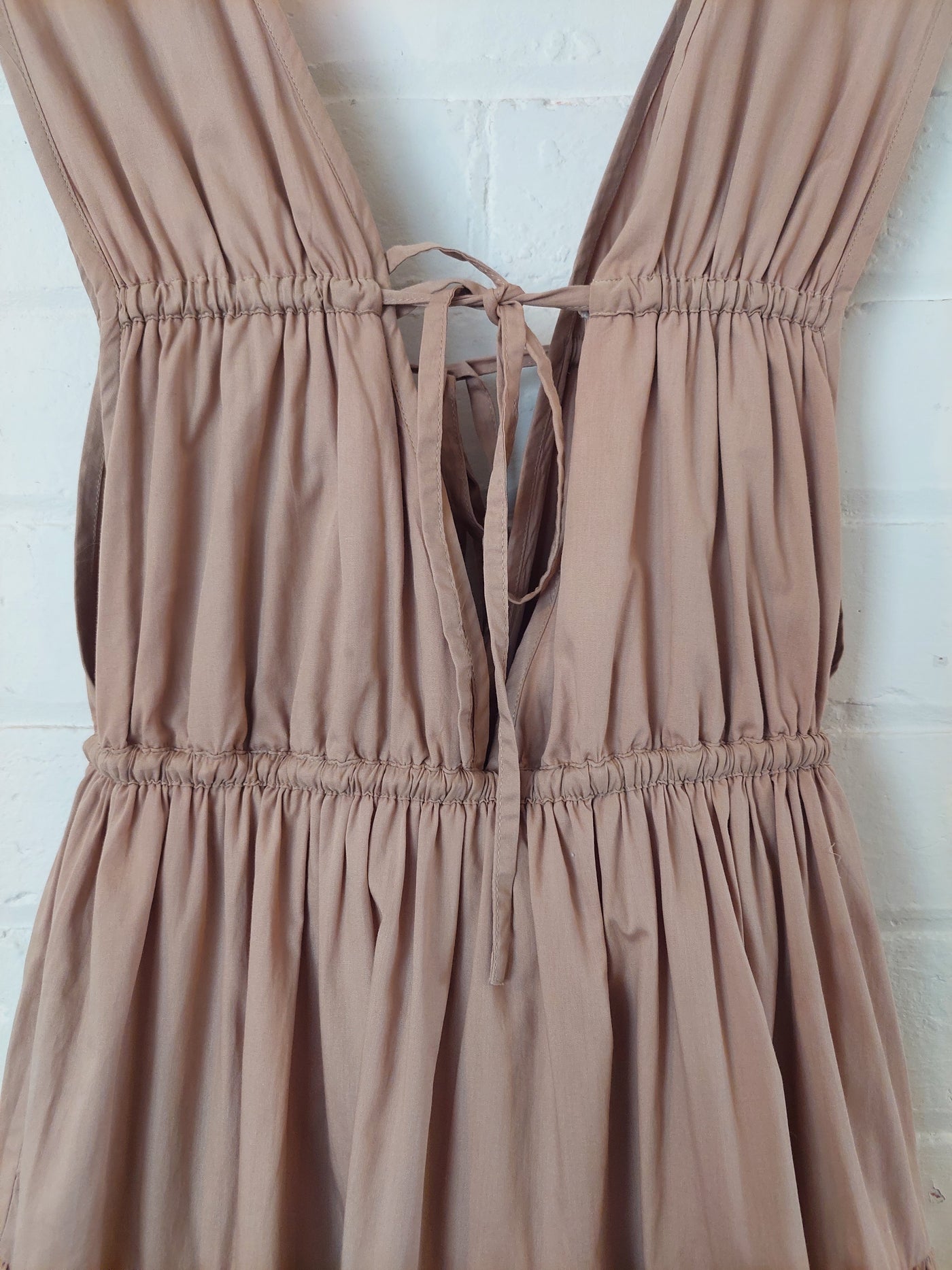 Palm Noosa Wish You Were Here Midi Dress in Classic Brown Hue, Size 8