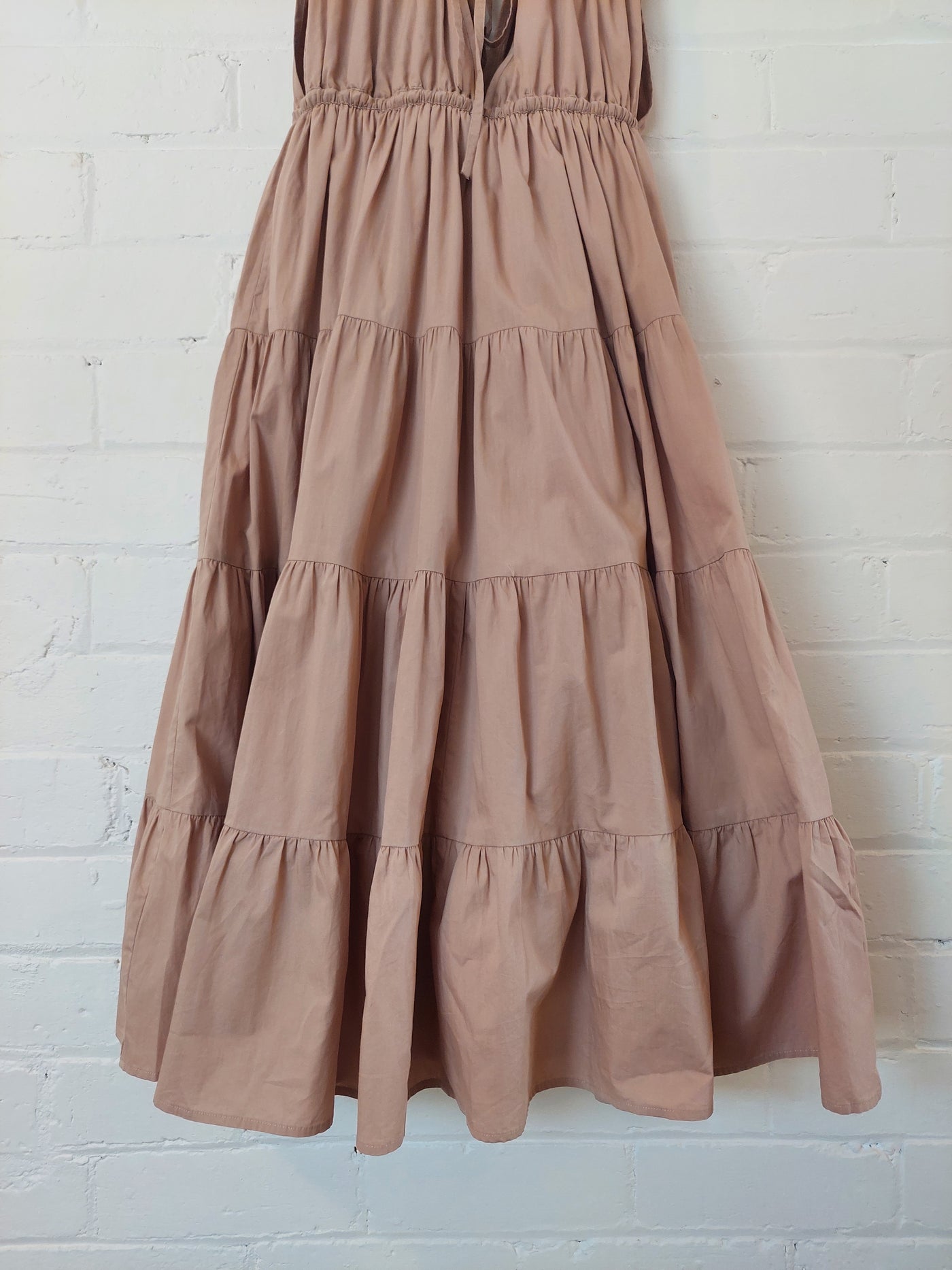 Palm Noosa Wish You Were Here Midi Dress in Classic Brown Hue, Size 8