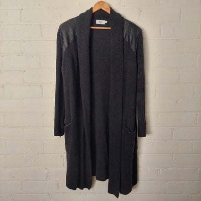 Aje soft wool / cotton blend long cardigan with pockets, Size M-L