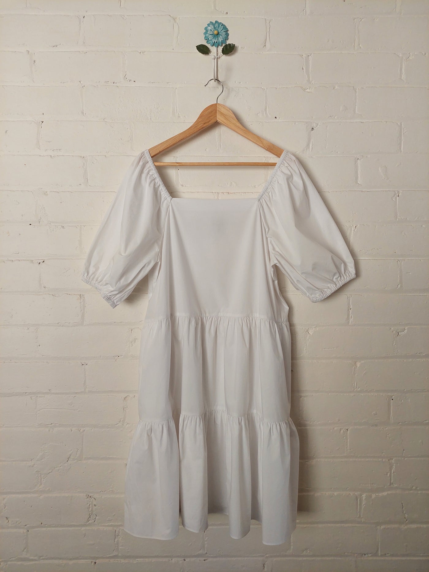 Second Female Athens tiered white cotton sun dress, Size M (10)