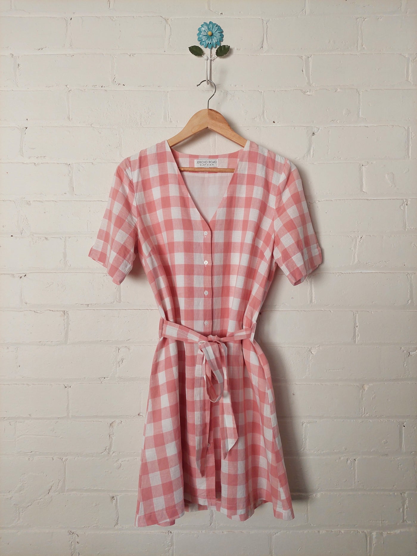 Jericho Road Clothing Paradise pink gingham dress, Size 12