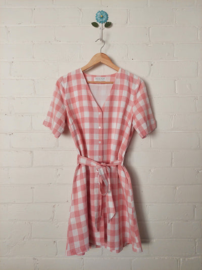 Jericho Road Clothing Paradise pink gingham dress, Size 12