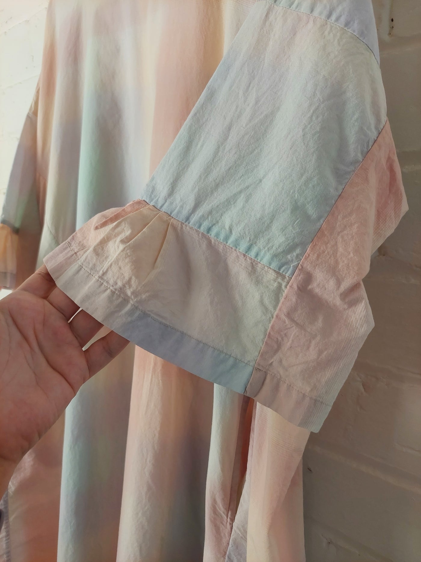 Kowtow Organic Cotton Shutter Dress in Soft Pastel Check, Size XL (16) Oversized