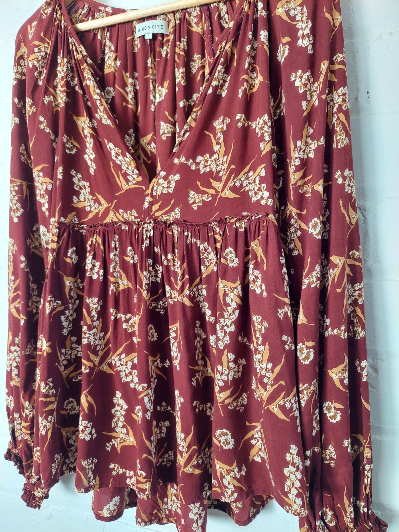 Bird & Kite Carly Top in Native Blooms print, Size L (14)
