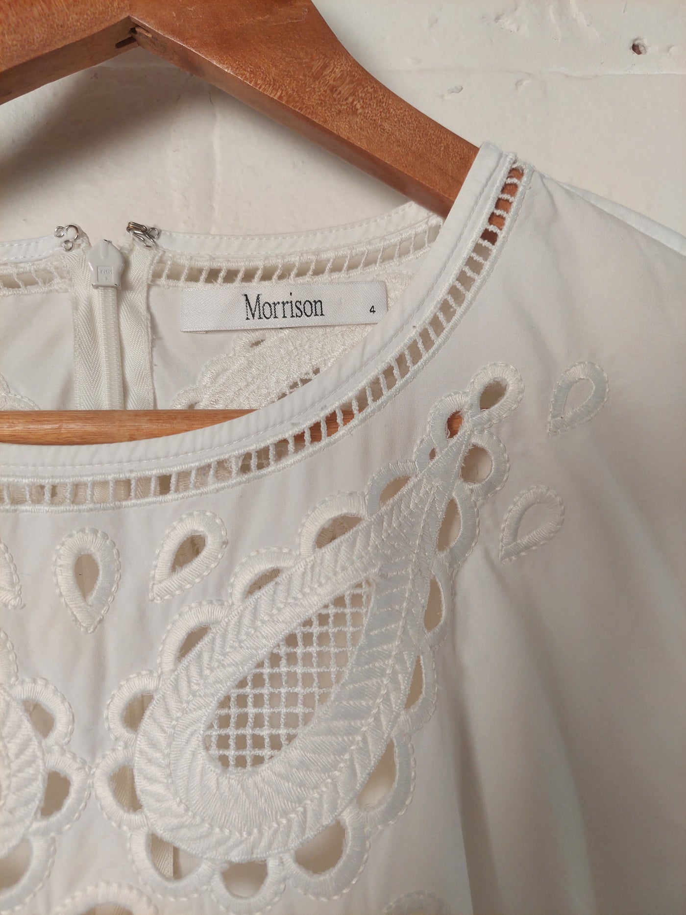 Morrison white cotton midi dress, Size 4 (14 / L)
