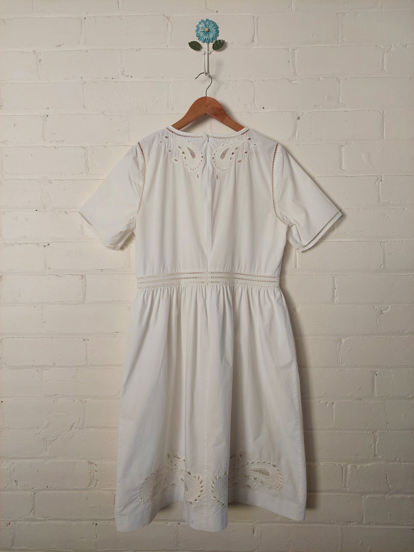 Morrison white cotton midi dress, Size 4 (14 / L)