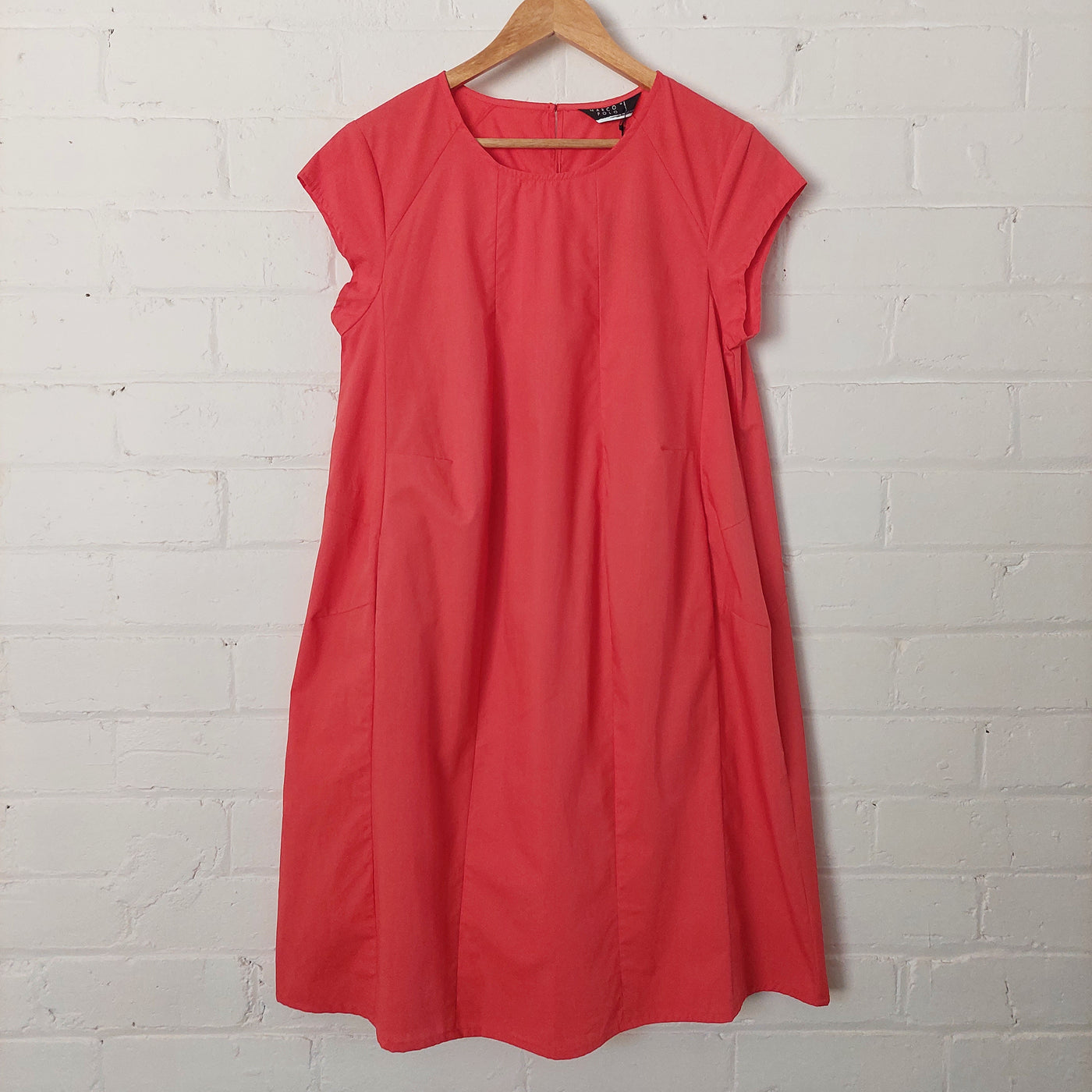 Marco Polo BNWT 100% Cotton Tangerine Orange dress, Size 8