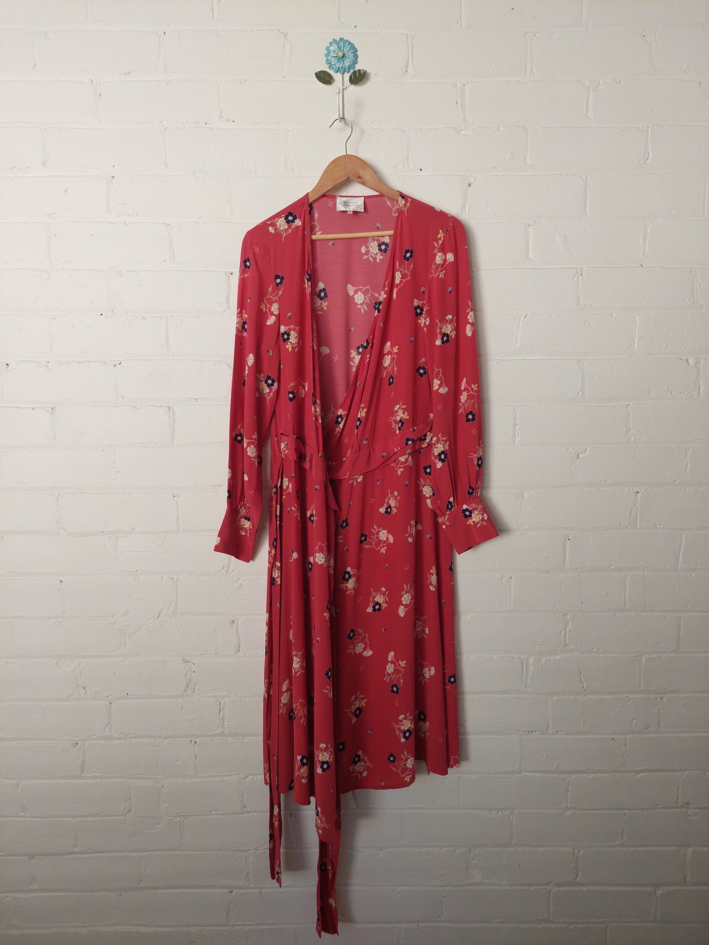 Second Female 'Velua' Floral Midi Wrap Dress, Size M (10)