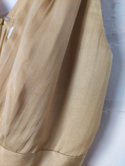 Aurelio Costarella 100% Silk V-neck bubble hem dress, Size 1 (8)