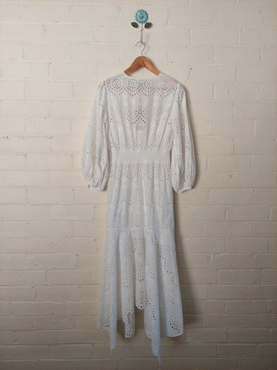 Husk BNWT Rapture Dress - White broderie, Size 10 - RRP $469