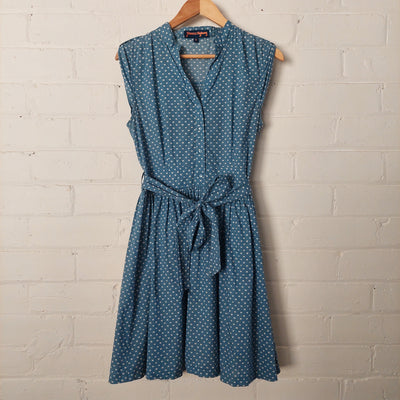 Princess Highway soft blue cotton sleeveless dress, Size 10
