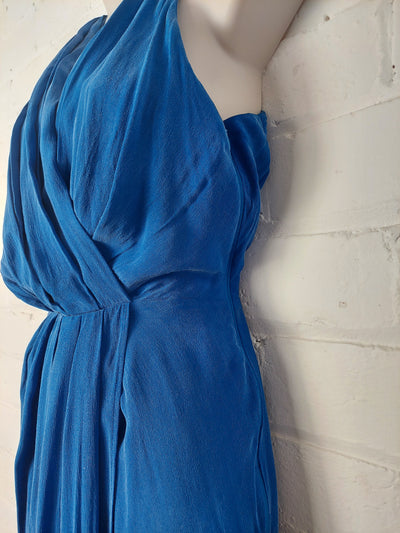 Steph Audino blue silk dress, Size 2 (10)