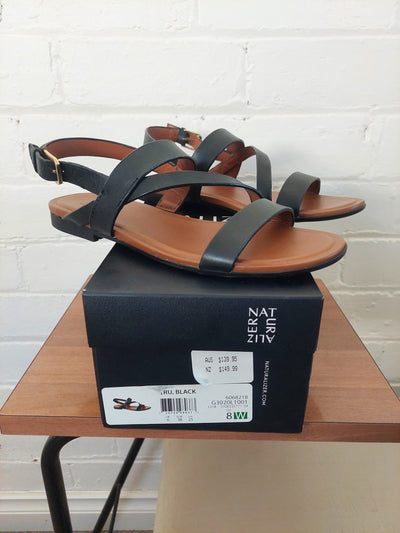 Naturalizer BNIB 'Tru' Leather sandals in Black Size EU 38 / US 8