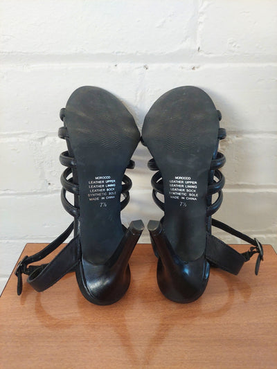 Jane Debster BNIB 'Morocco' Sandals in Black Glove, Size 7.5