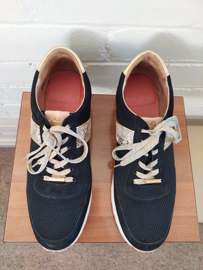 Bared Kestrel Black Nubuck & Black Mesh Sneakers, Size EU 42 / AU 11