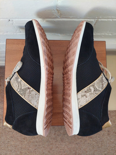 Bared Kestrel Black Nubuck & Black Mesh Sneakers, Size EU 42 / AU 11