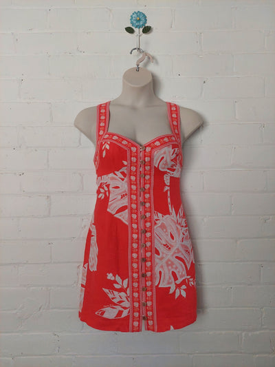 FARM Rio BNWT 'Lace Monsteras' Red Mini Dress, Size S-M