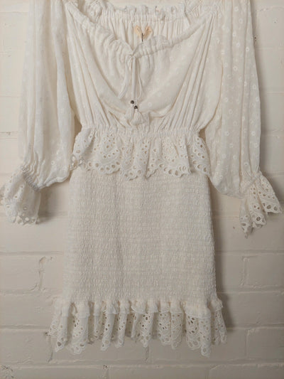 Spell & the Gypsy Collective BNWT 'Daisy Chain' Ruched Mini Dress, Size XS (AU 6 / US 2)
