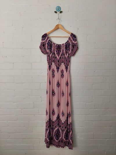 Arnhem Clothing Mandala Maxi Dress in Peony, Size 8