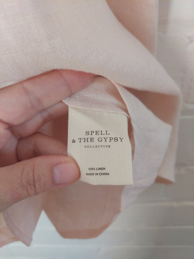 Spell & the Gypsy Collective BNWT 'Mae' Linen Mini Dress - Meringue, Size S (AU 8 / US 4)