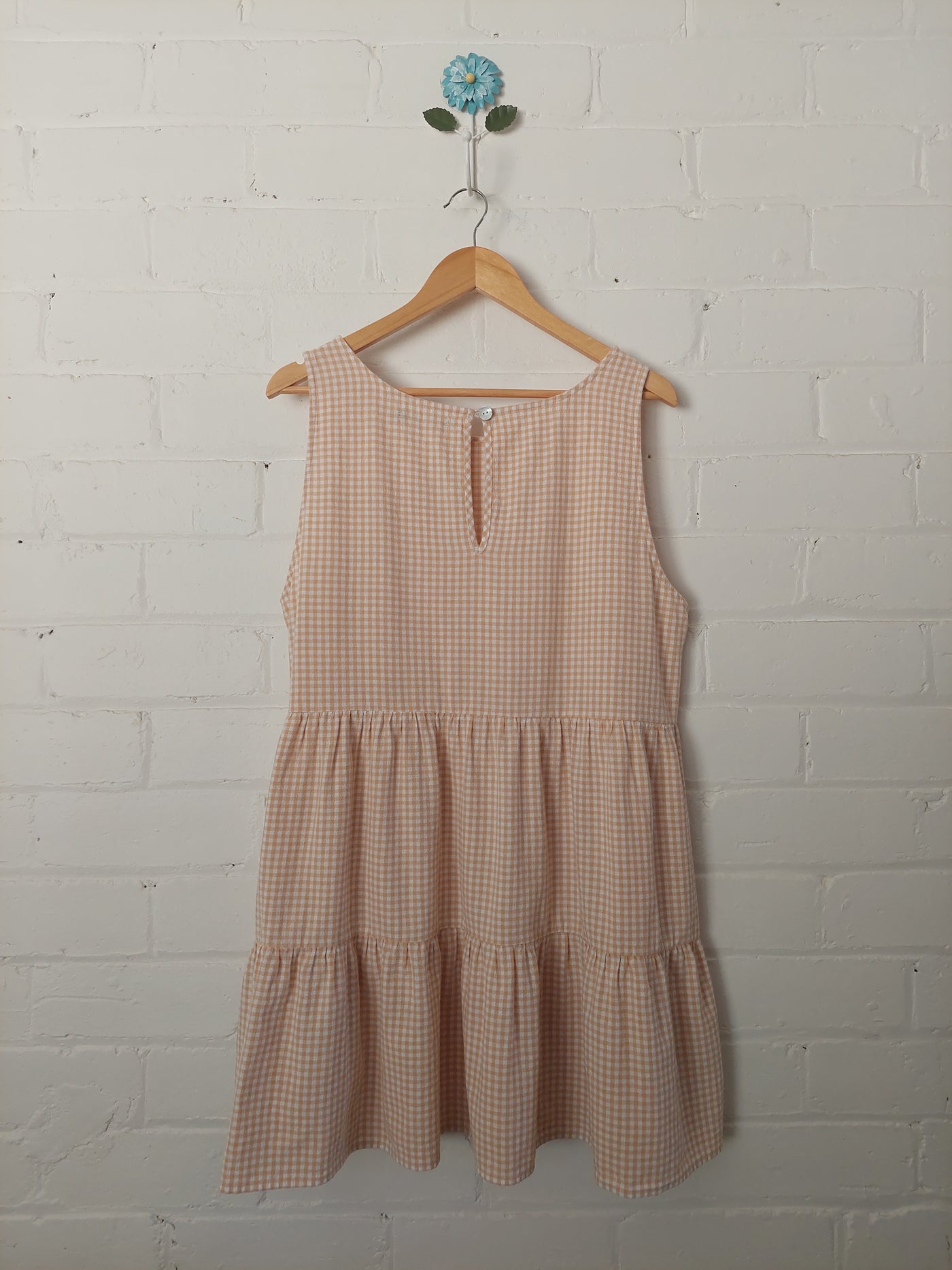 Mister Zimi 'Olivia' Mini Dress in Mustard Gingham, Size 16