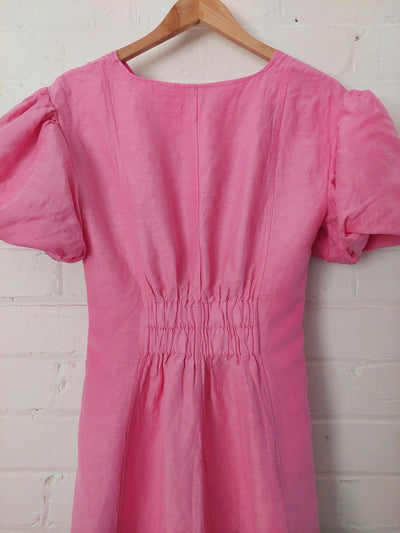 Country Road Cinched Midi Dress - Pink, Size 10