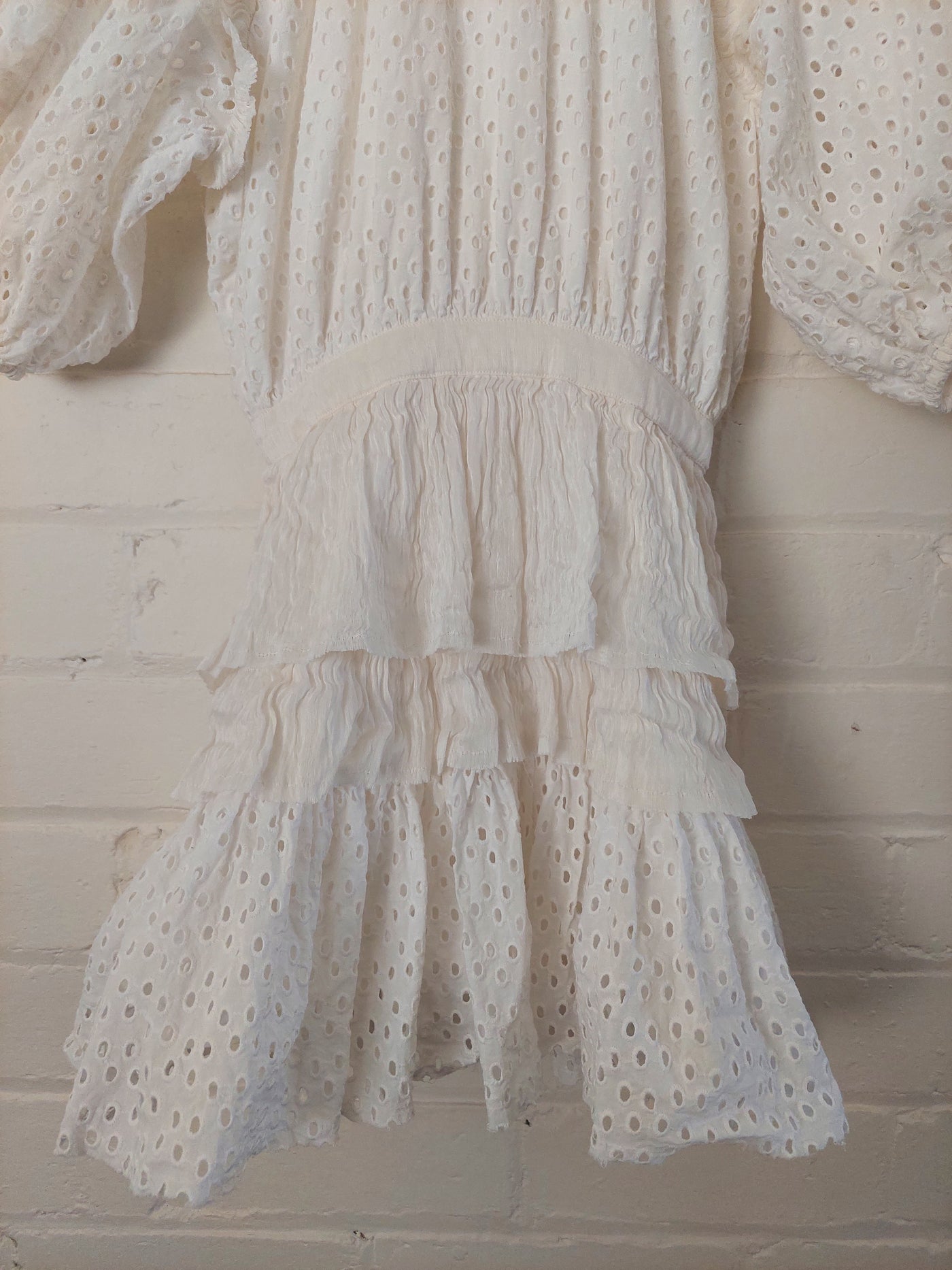Aje 'Meadow' Broderie Mini Dress - White, Size 8