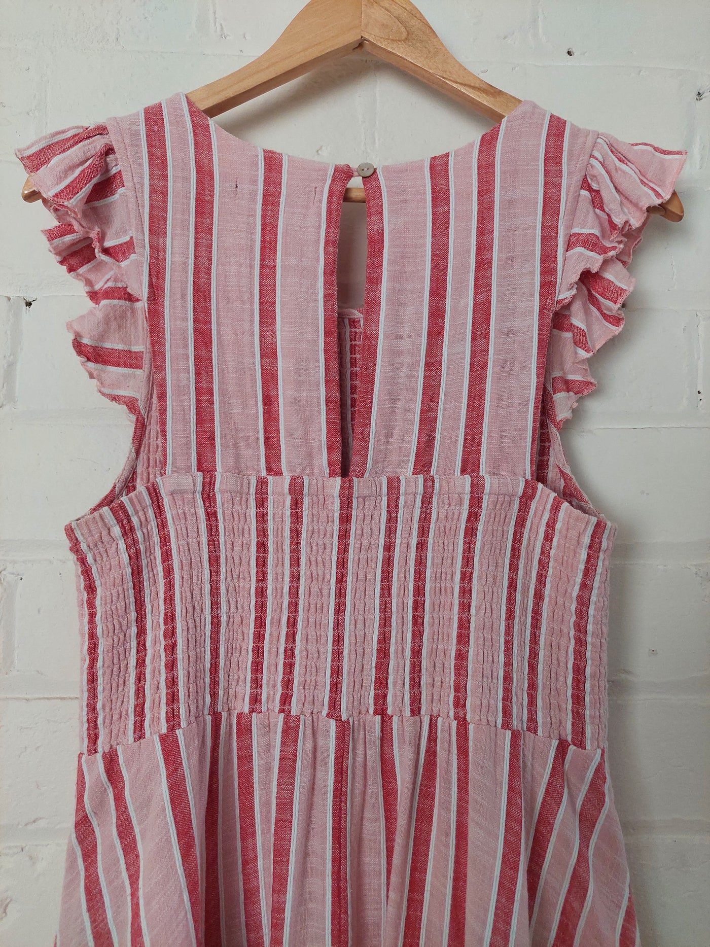 Mister Zimi 'Abbie' Midi Dress in Pink Stripe, Size 14