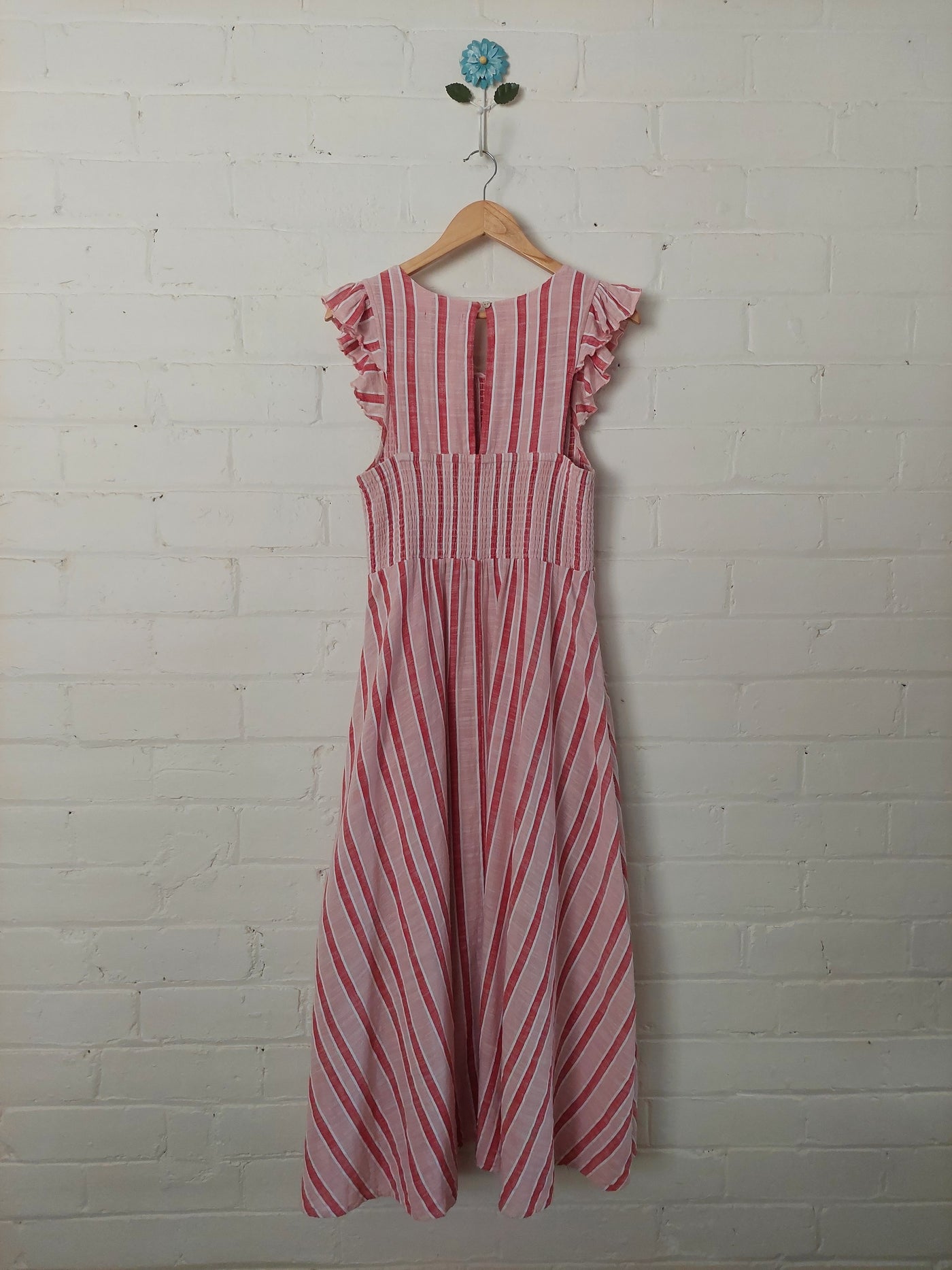 Mister Zimi 'Abbie' Midi Dress in Pink Stripe, Size 14