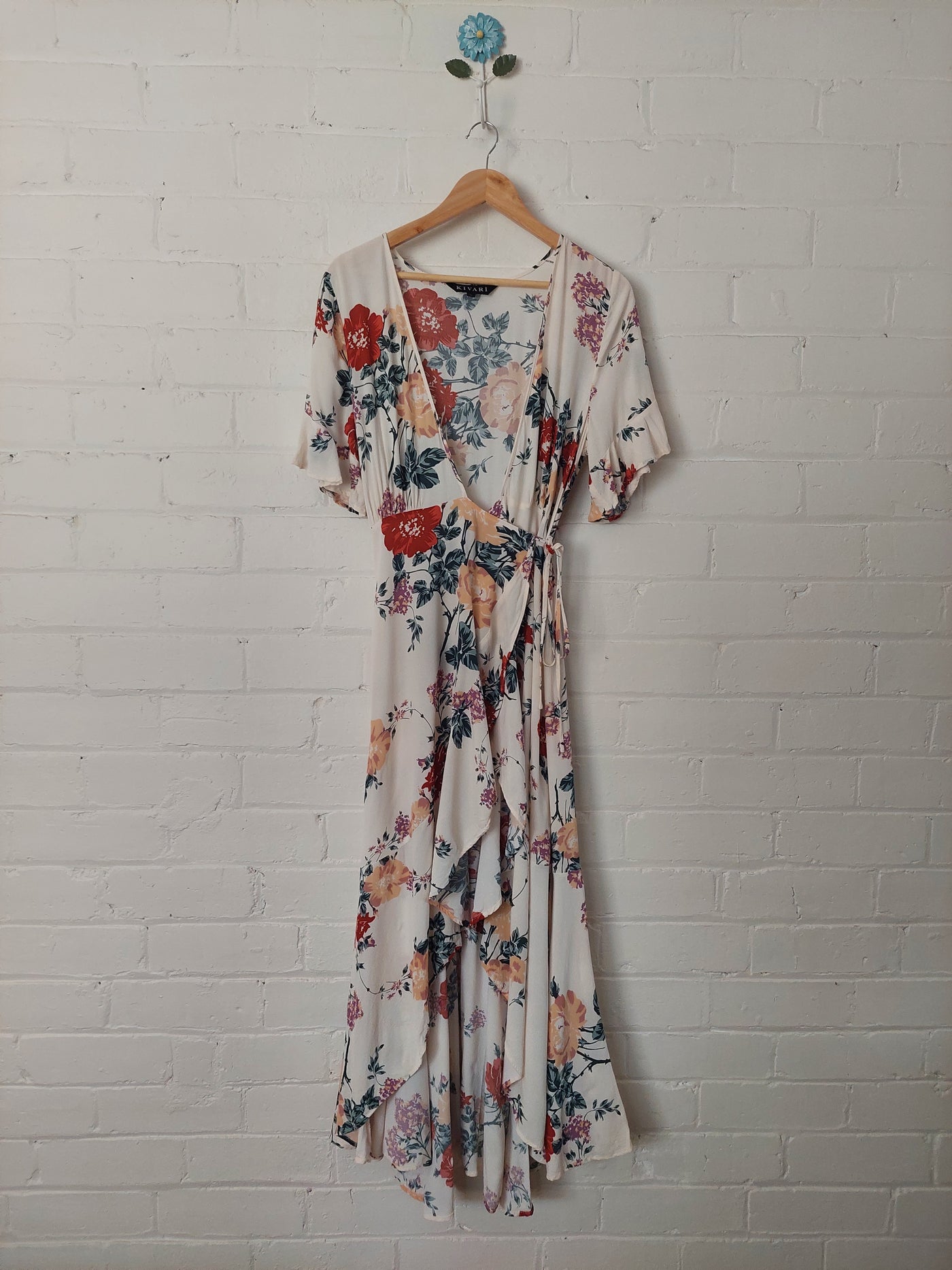 Kivari Harper Bloom Wrap Maxi Dress, Size M (AU 10)