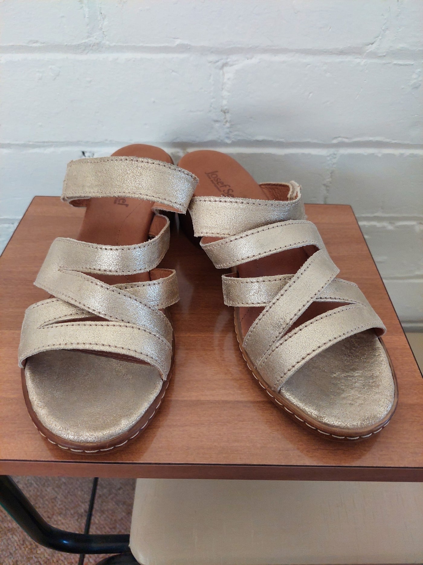 Josef Seibel 'Juna 04' Strappy Block Heel Sandal - Gold, Size EU 39 / AU 8