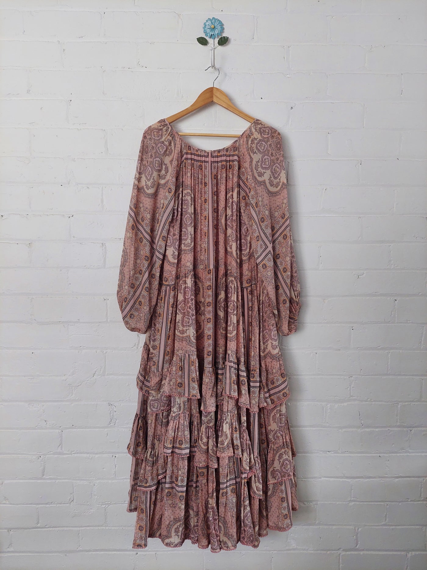 Spell BNWT Rumour Print Elle Ferguson Gown - Dusty Pink, Size M (AU 10 / US 6)