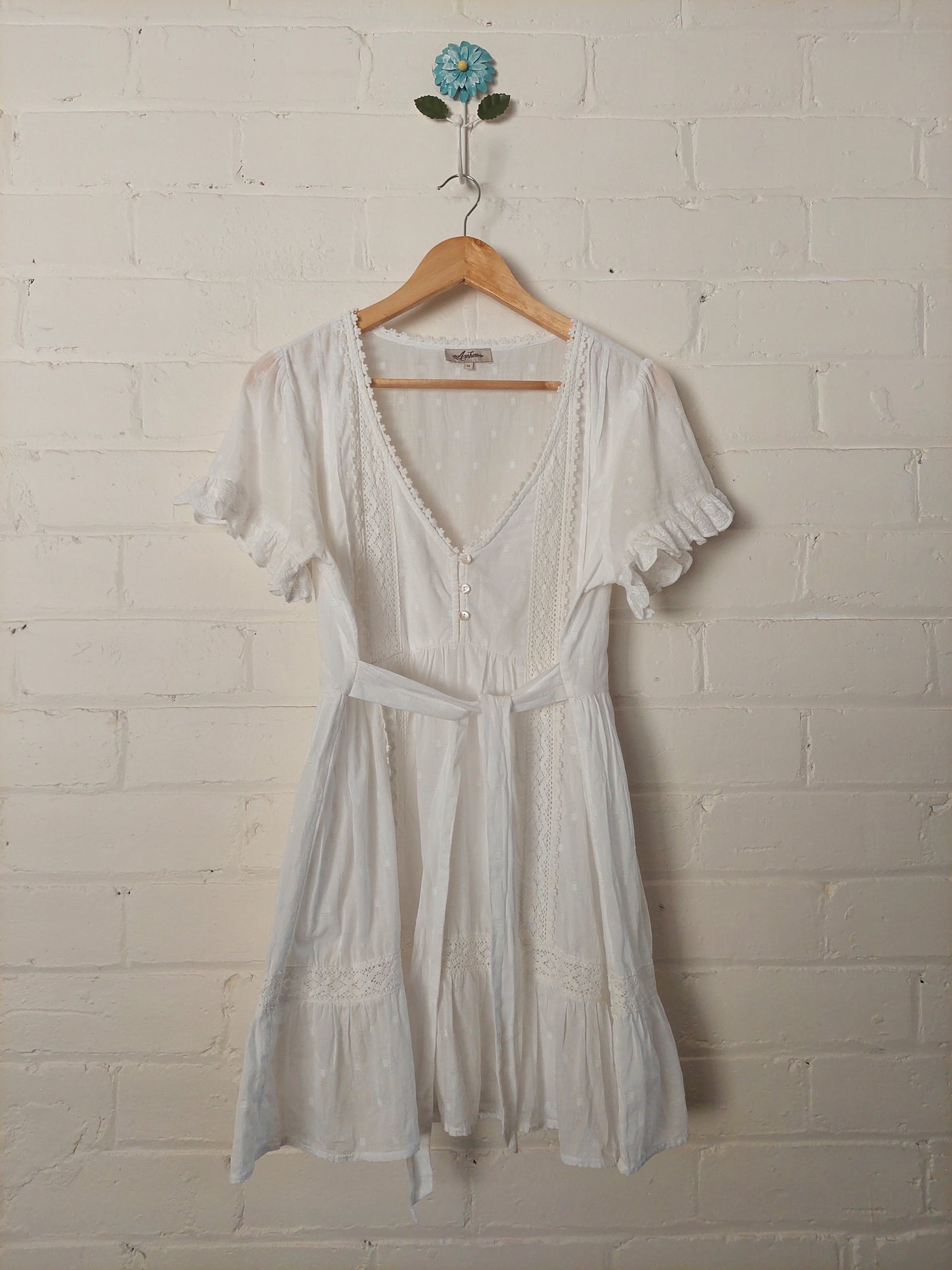 Arnhem Clothing Heavenly Organic Cotton Mini Dress in Shell, Size 10