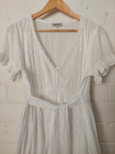 Arnhem Clothing Heavenly Organic Cotton Mini Dress in Shell, Size 10