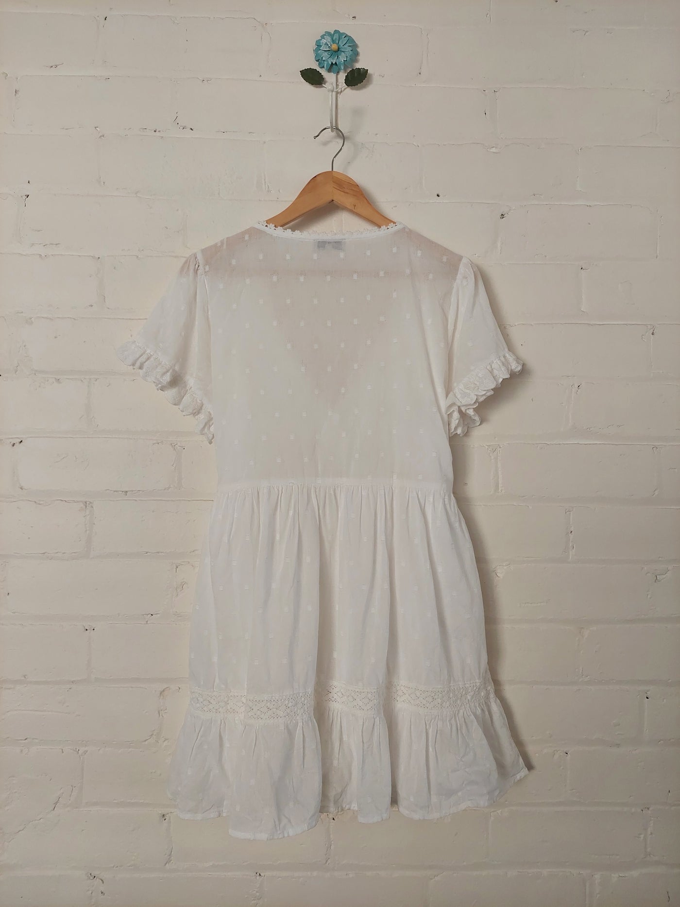 Arnhem Clothing Heavenly Organic Cotton Mini Dress in Shell, Size 12