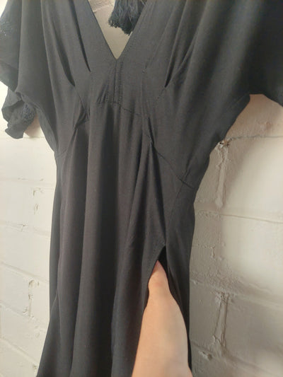 Kivari Short Sleeve Black Mini Dress, Size S (AU 8)