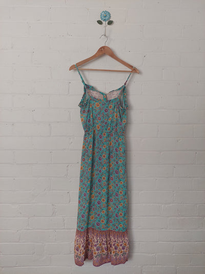Arnhem Clothing Bijoux Strappy Midi Dress in Turquoise, Size 6