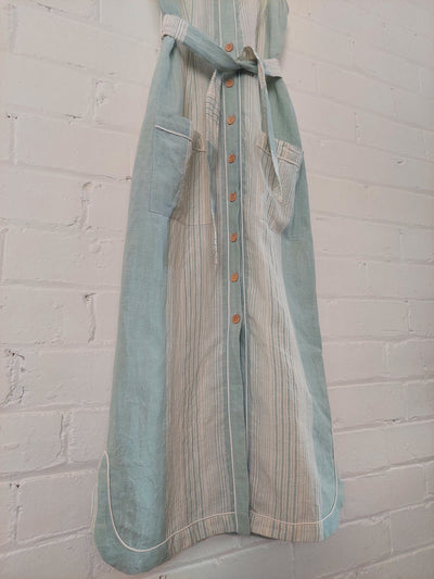 Steele Diana Midi Dress in Skyline Linen, Size S (AU 8)