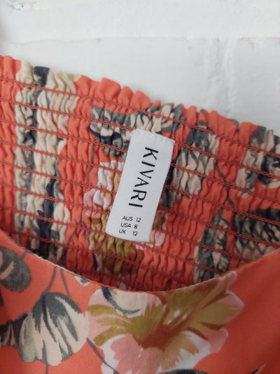 KIVARI Bonny Cotton Tiered Maxi Dress - Tropical, Size 12
