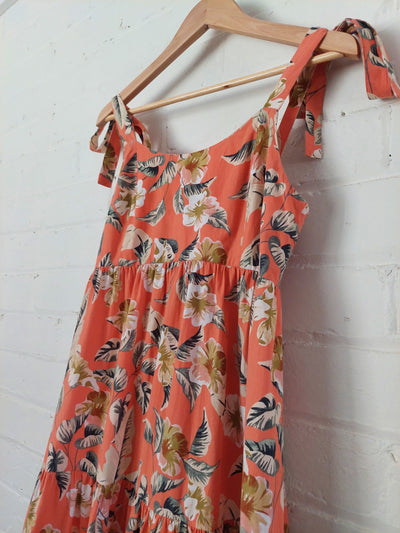 KIVARI Bonny Cotton Tiered Maxi Dress - Tropical, Size 12