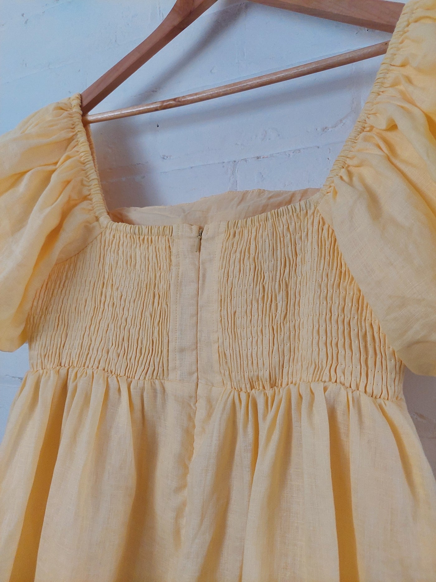 Sovere BNWT Relish Linen Mini Dress in Lemon Butter, Size 14