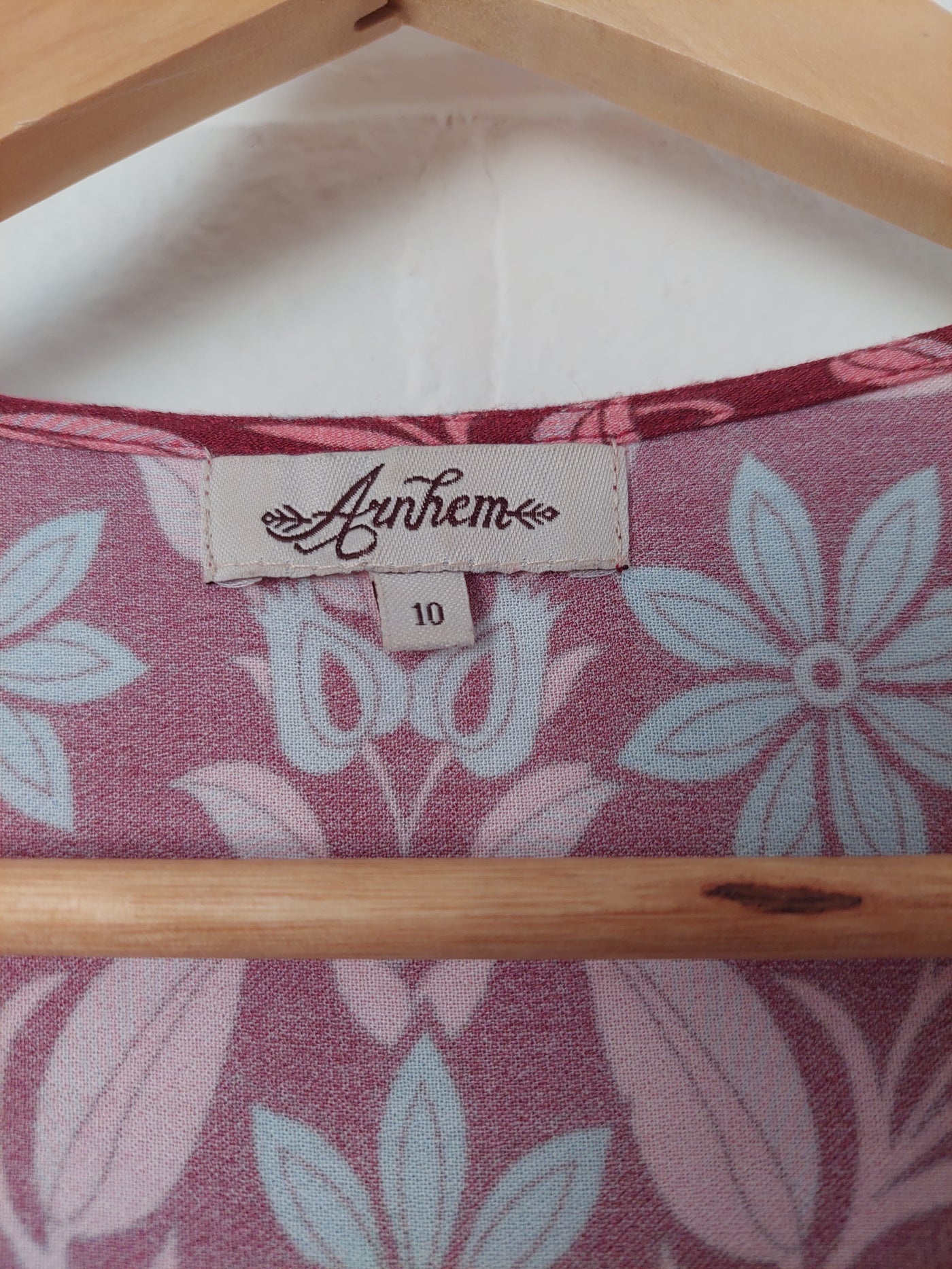 Arnhem Clothing Marigold Midi Wrap Dress in Rhubarb, Size 10